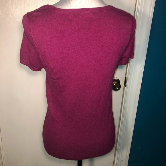Isabella Rodriguez, S, Cardigan sweater short sleeve magenta color 80% viscose - Picture 3 of 4